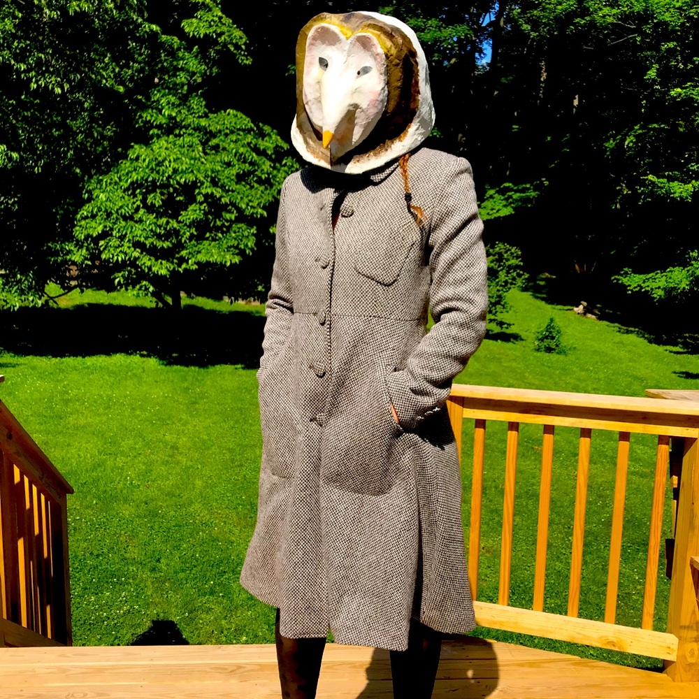 Juliemode long houndstooth coat